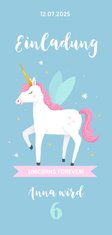 Einladungskarte Kindergeburtstag Unicorns forever