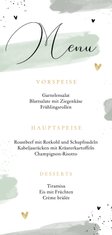 Hochzeits-Menükarte Aquarell & Typografie