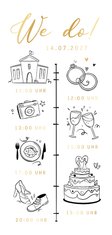 Hochzeitskarte Doodles Goldelemente