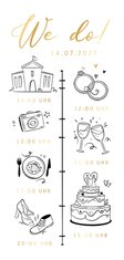 Hochzeitskarte Doodles Goldelemente