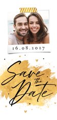 Hochzeitskarte Save-the-Date Goldlook