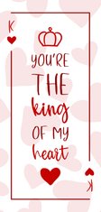 Liebeskarte 'king of my heart' mit rosa Herzen