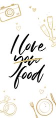 Menükarte Hochzeit 'I love food' Doodles