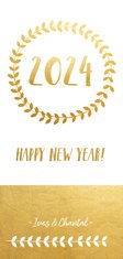 Neujahrskarte Goldlook Happy new year