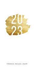 Neujahrskarte mit 2023 auf Goldfarbe