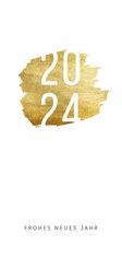 Neujahrskarte mit 2024 auf Goldfarbe