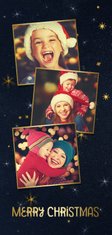 Weihnachtskarte Fotocollage dunkelblau & Sterne