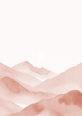 Dankeskarte Taufe rosa Berge Aquarell  Rückseite