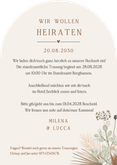 Einladungskarte Bogen Trockenblumen Boho-Hochzeit Rückseite