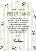 Foto-Dankeskarte Einschulungstag Fußball-Rucksack Rückseite