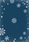 Foto-Einladung zur Winterparty Schneeflocken Blau mit Gold Rückseite