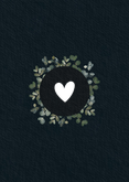 Hochzeit Einladungskarte Eukalyptus Schwarz & Silber Rückseite