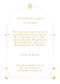 Hochzeitseinladung Bogenform Tattoo Sonne Astrologie Rückseite