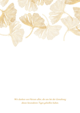 Kirchenheft Hochzeit Ginkgoblätter Stempel Rückseite