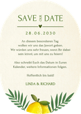 Ovale Save-the-Date-Karte Zitronen Sommer Hochzeit Rückseite