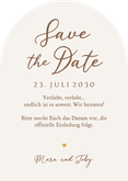 Save the Date Boho-Hochzeit Trockenblumenstrauß Bogenform Rückseite