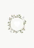Save-the-Date-Hochzeitskarte Gold & Eukalyptuskranz Rückseite