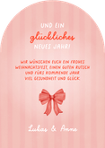 Weihnachtskarte Bogenform Weihnachtsbaum bunte Schleifen Rückseite
