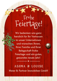 Weihnachtskarte Immobilienmakler Tür Bogenkarte mit Foto Rückseite