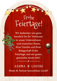 Weihnachtskarte Immobilienmakler Tür Bogenkarte mit Foto Rückseite