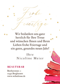 Weihnachtskarte Salon Lippenstift-Weihnachtsbaum Rückseite