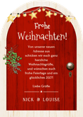 Weihnachtskarte Tür Bogenform zum Umzug  Rückseite