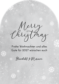 Weihnachtskarte Winter Schnee Bogenkarte mit Foto Rückseite