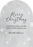 Weihnachtskarte Winter Schnee Bogenkarte mit Foto Rückseite