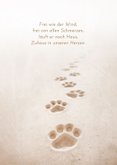 Beileidskarte Hund Pfotenabdrücke im Sand 'zum Abschied' 2