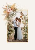 Boho-Dankeskarte Hochzeit Fotocollage Wandteppich Blumen 2