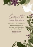 Christliche Weihnachtskarte 'Friede' mit Taube und Kerze 3
