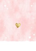 Dankeskarte Geburt rosa Fotos Aquarell mit Herzchen Rückseite