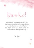 Dankeskarte Taufe Aquarell Fotos, Herzen und Elefant 3