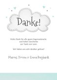 Dankeskarte Taufe kleiner Bruder Elefanten und Herzen 3