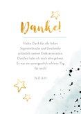 Danksagung Kommunion Goldlook blau mit Foto & Wasserfarbe 3
