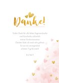 Danksagung Kommunion Goldlook rosa mit Foto & Wasserfarbe 3