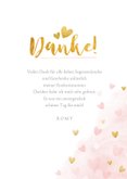 Danksagung Kommunion Goldlook rosa mit Foto & Wasserfarbe 3