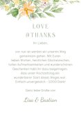 Danksagung zur Hochzeit Foto & romantische Blumenranken 3