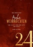 Dunkelrote Weihnachtskarte Jahreszahl gold 3