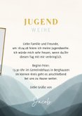 Einaldungskarte Jugendweihe blau, Foto & Gold 3