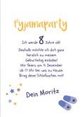 Einladung 8. Geburtstag Pyjamaparty Teddy, Mond & Sterne 3