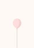 Einladung Babyshower rosa Luftballons Rückseite