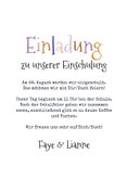 Einladung Einschulung orange-lila Zwilling Buchstaben  3