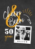 Einladung Geburtstag Kreidelook mit Foto 'Cheers & Beers' 2