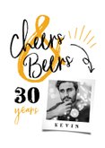 Einladung Geburtstag weiß mit Foto 'Cheers & Beers' 2