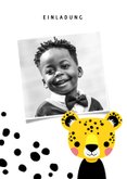 Einladung zum 6. Kindergeburtstag Leopard und Foto 2