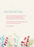 Einladung zum Gartenfest Blumen auf Leinenstruktur 3