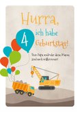 Einladung zum Kindergeburtstag Baustelle 4 Jahre 2