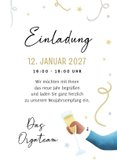 Einladung zum Neujahrsempfang Hände mit Sektglas 3