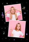 Einladung zur Kinder-Discoparty holografisch 2